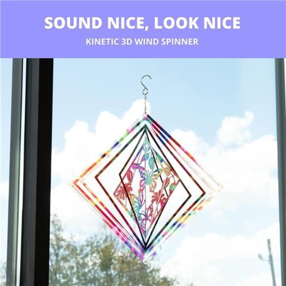 Rainbow Butterfly Kinetic Wind Spinners for Yard and Garden Wind Spinner Outdoor - Picture 2 of 6